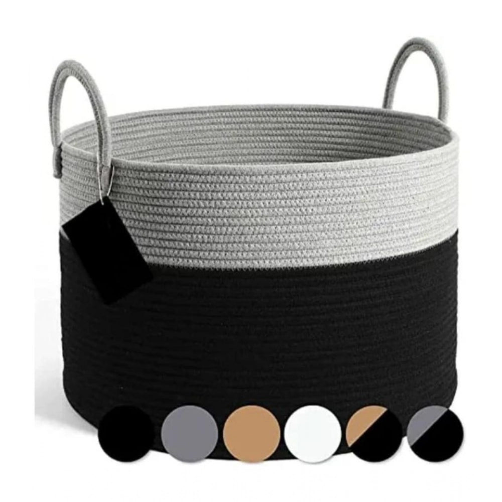 Cotton Laundry/Storage Basket Storage Basket (Grey)