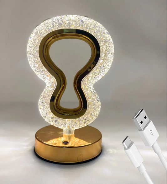 Guitar Shape Crystal Cordless Luxury Lamp - USB Rechargeable