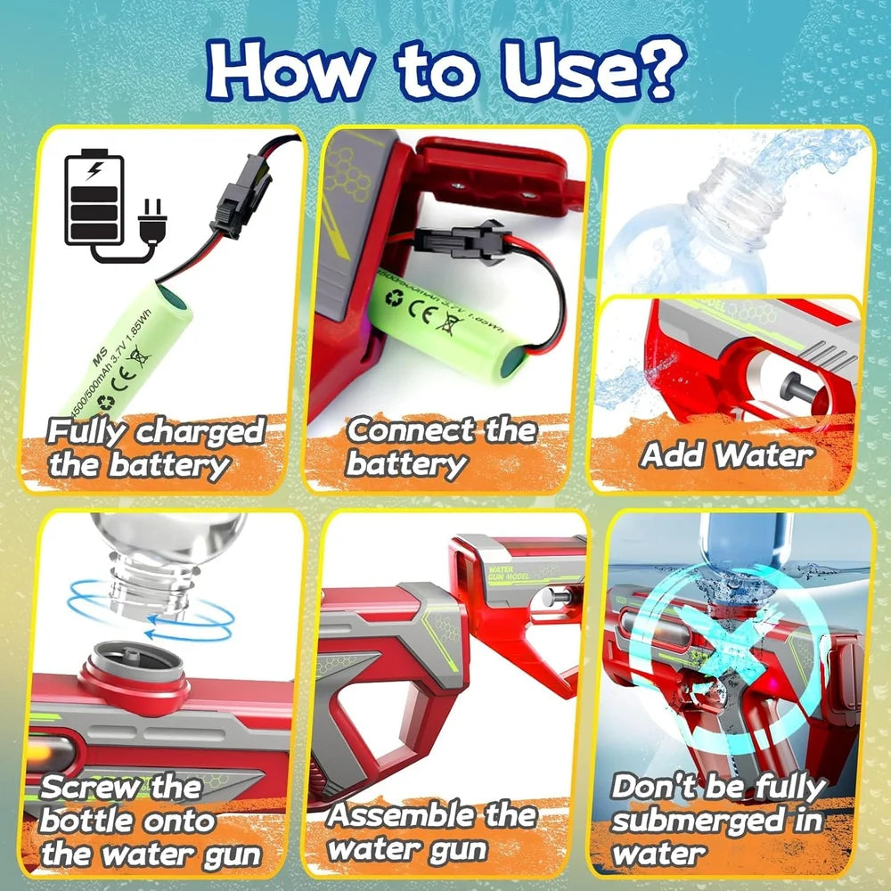 Red Electric Holi Water Gun