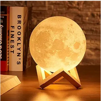 Plastic 3D Moon Night Lamp (Multicolor)