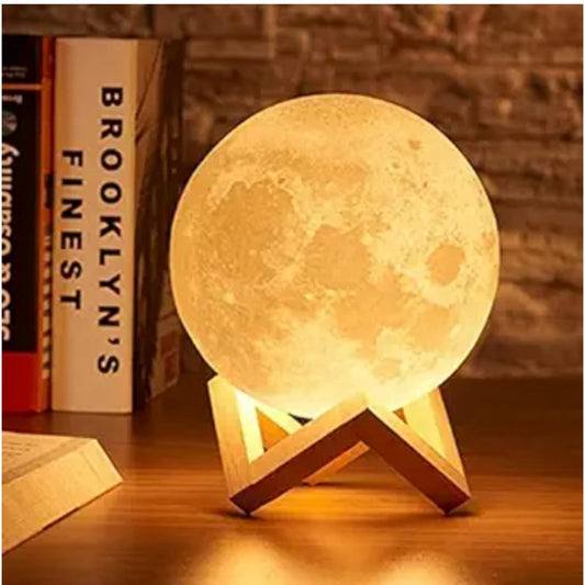Plastic 3D Moon Night Lamp (Multicolor)