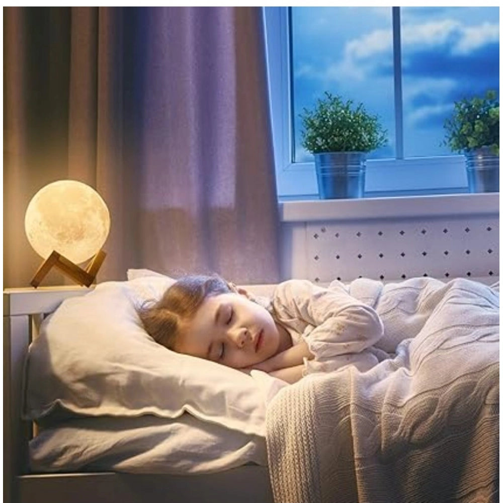 Plastic 3D Moon Night Lamp (Multicolor)