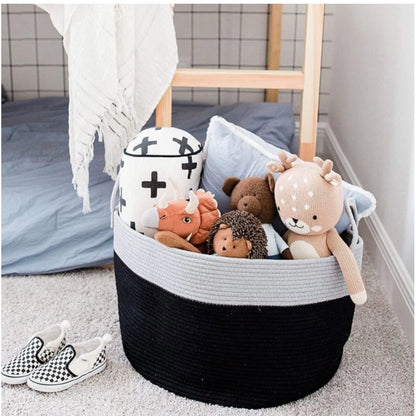 Cotton Laundry/Storage Basket Storage Basket (Grey)