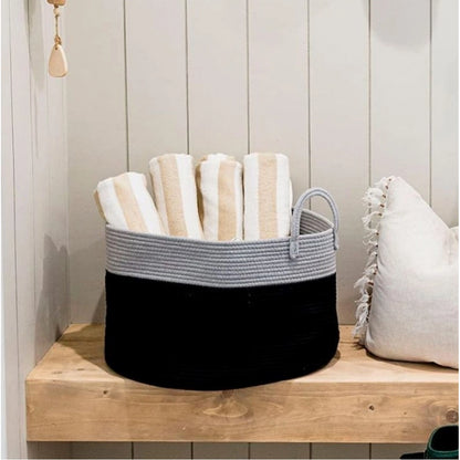 Cotton Laundry/Storage Basket Storage Basket (Grey)