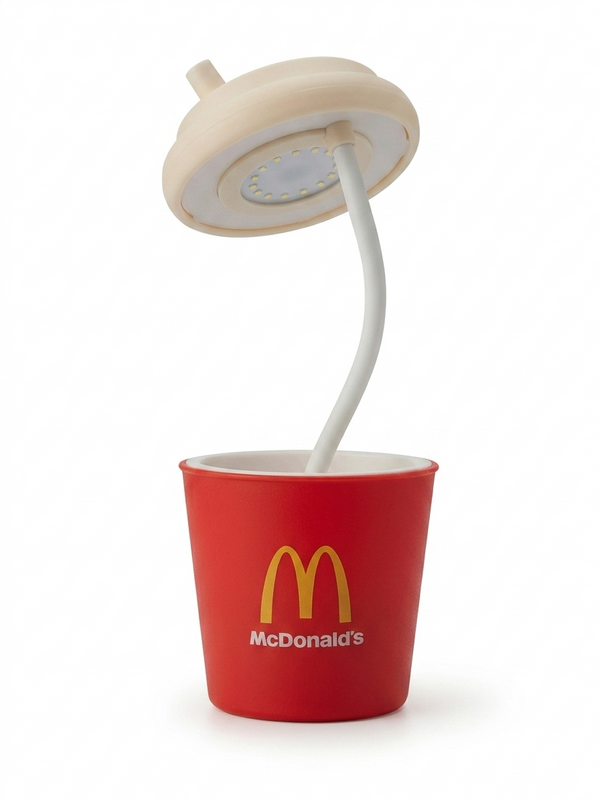 Mini Novelty Drink Cup LED Desk Light | 2-Gear Dimmable & Flexible Gooseneck