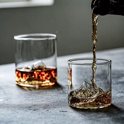 Mount fuji shaped whiskey glasses