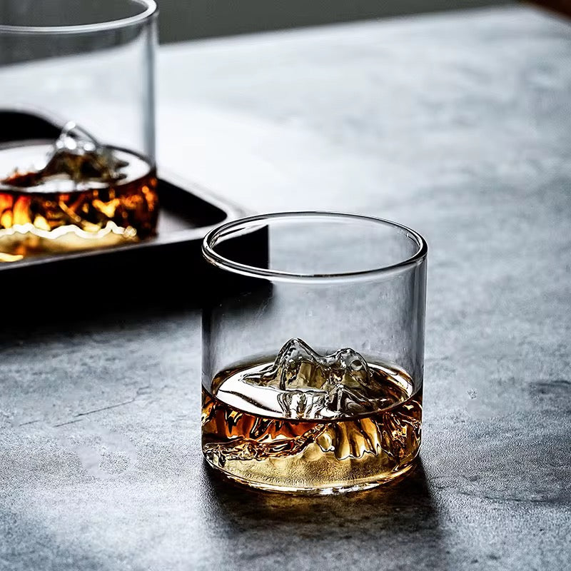 Mount fuji shaped whiskey glasses