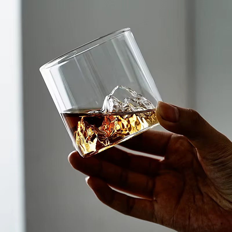 Mount fuji shaped whiskey glasses